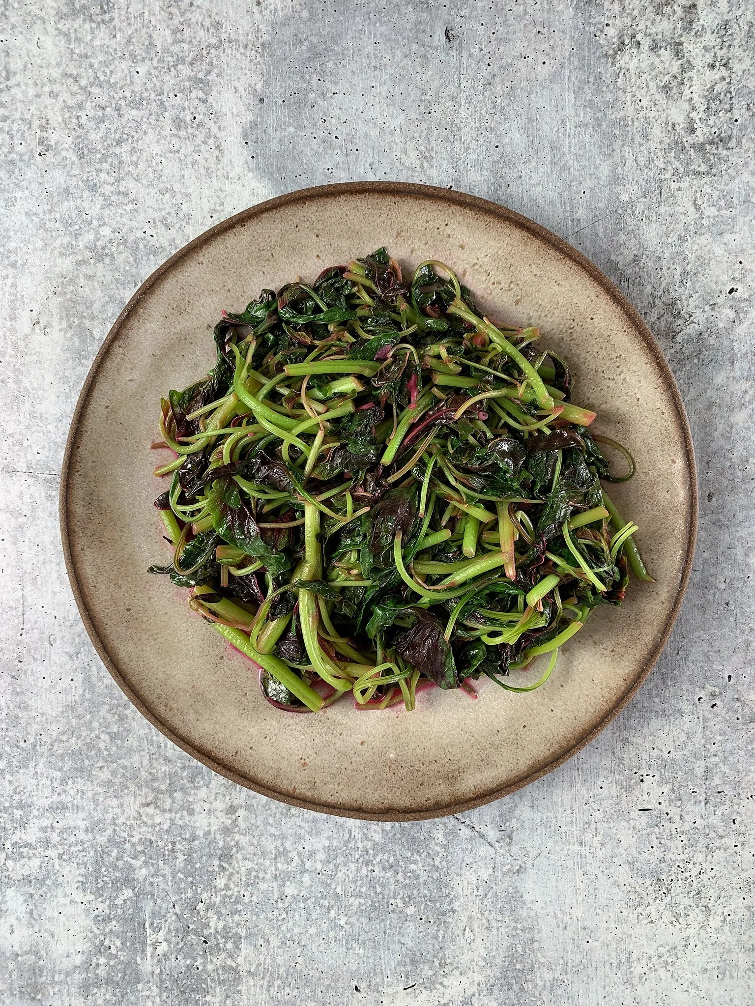 Stir Fried Red Spinach 炒红菠菜